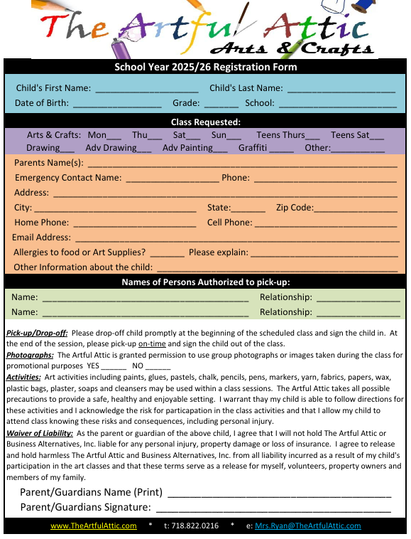 Classes Starting Soon